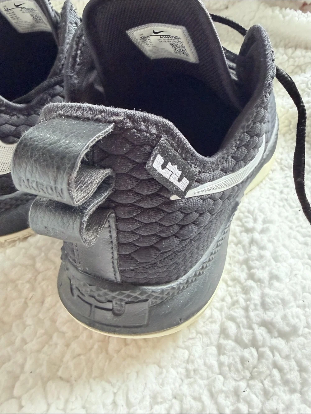 Nike Black LeBron Witness Sneakers with White Logo Detail